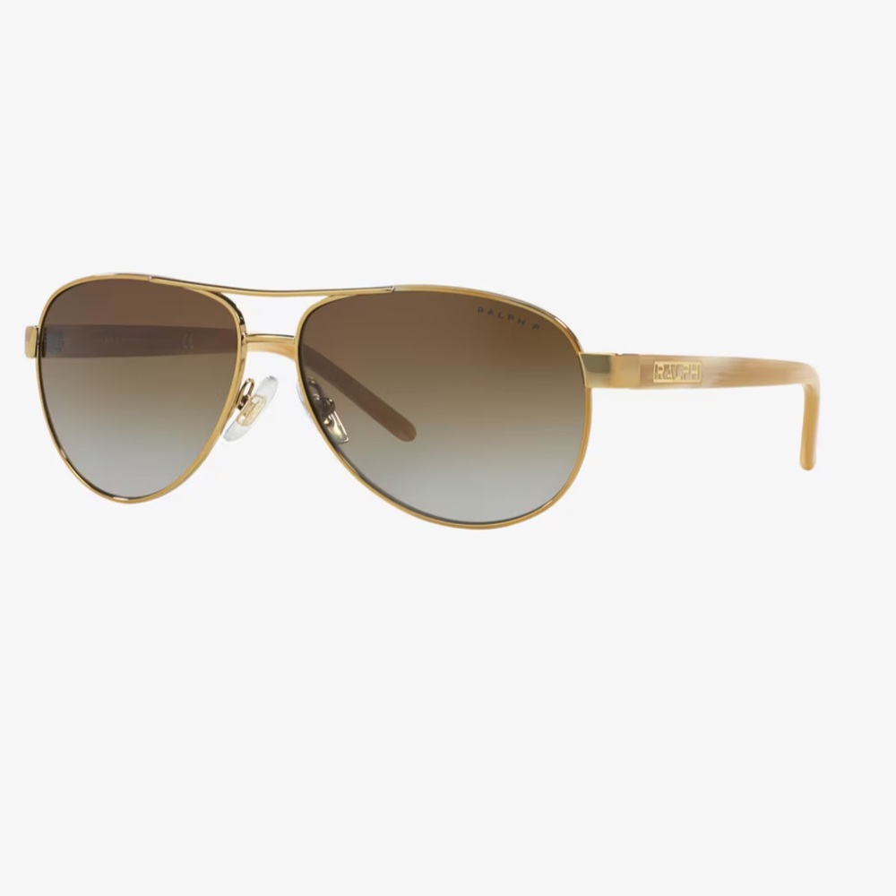 Ralph Lauren Polarized Gold Aviator Sunglasses